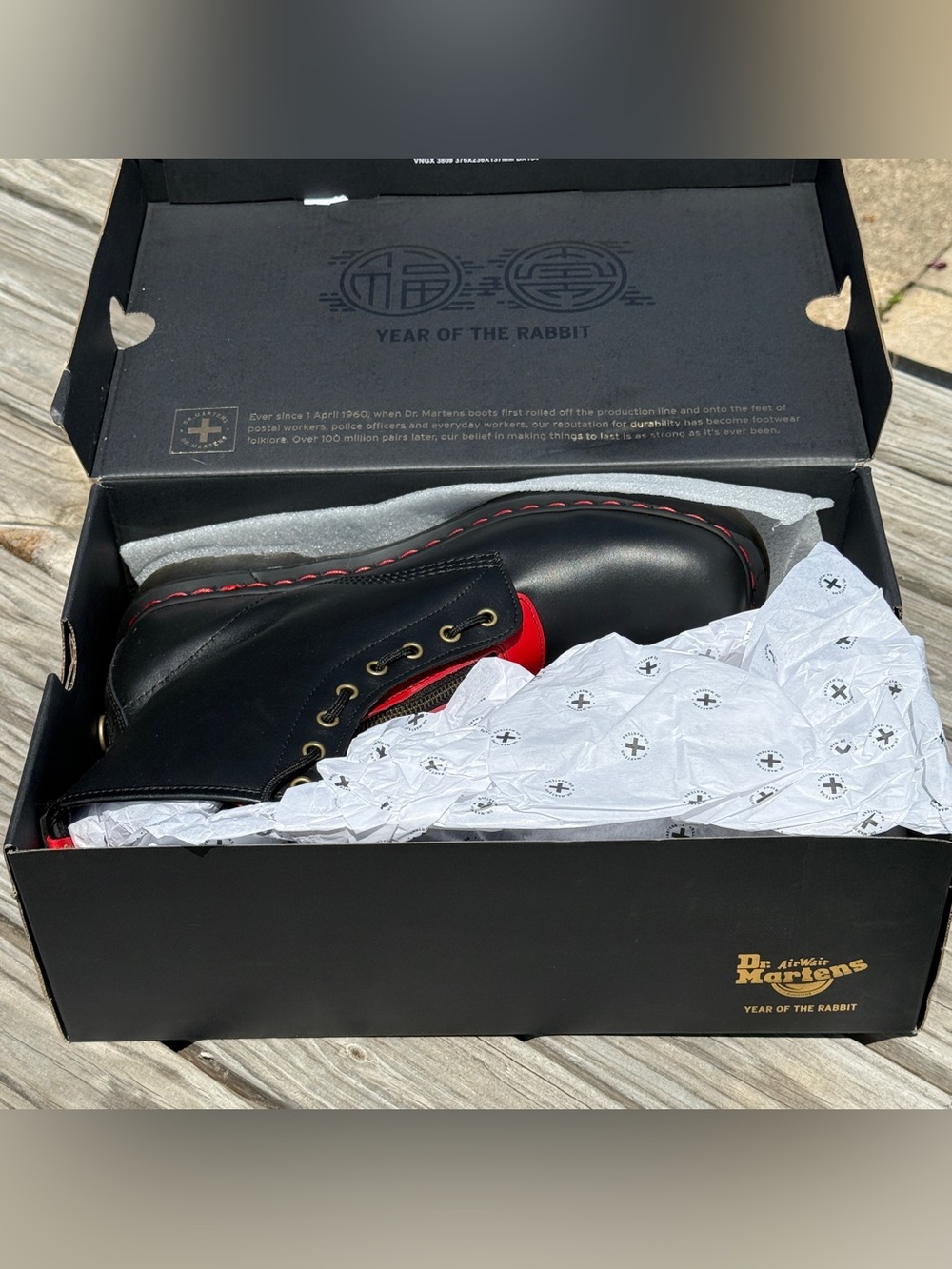 Dr. Martens Black with Red Accents 1460 YOTR Boots - Picture 4 of 5